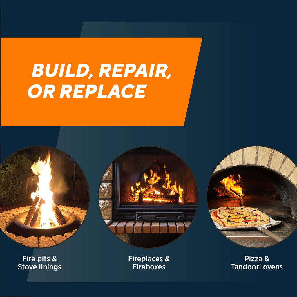 Rutland Dry Mix 211 Refractory Mortar 2.5 Pound - USA-Made High Temperature Mortar for Masonry - 2550°F Fire Cement Patch for Fireplace Brick, Fire Pit, Kiln, Forge & Pizza Oven Repair