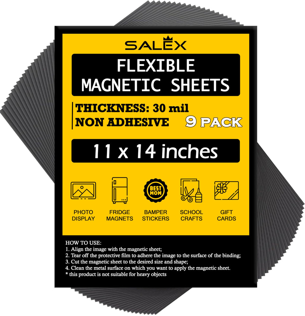 Magnetic Sheets Non-Adhesive 4" x 6" 30 mil - Flexible Magnets, 12 Pack | Thick Magnet Sheets for Fridge Photos, Crafts, DIY, Sign Making, Dies Storage - A6 and Postcard Size