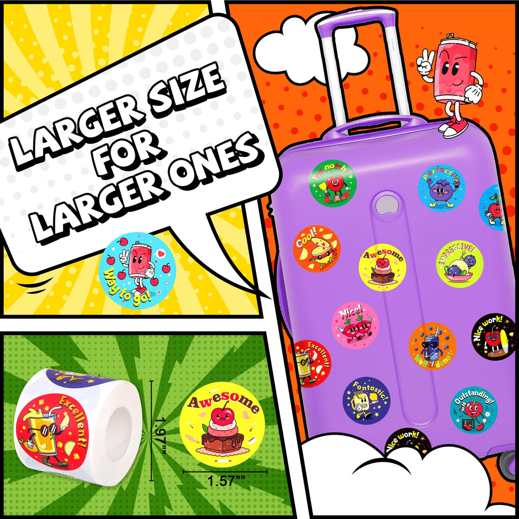HORIECHALY 3 Rolls Scratch and Sniff Stickers for Kids, 600PCS Smelly Scented Stickers, Kid's Reward Sticker, Classroom Teacher Must Haves, School Supplies Incentives Christmas Children‘s Gift-1.57''