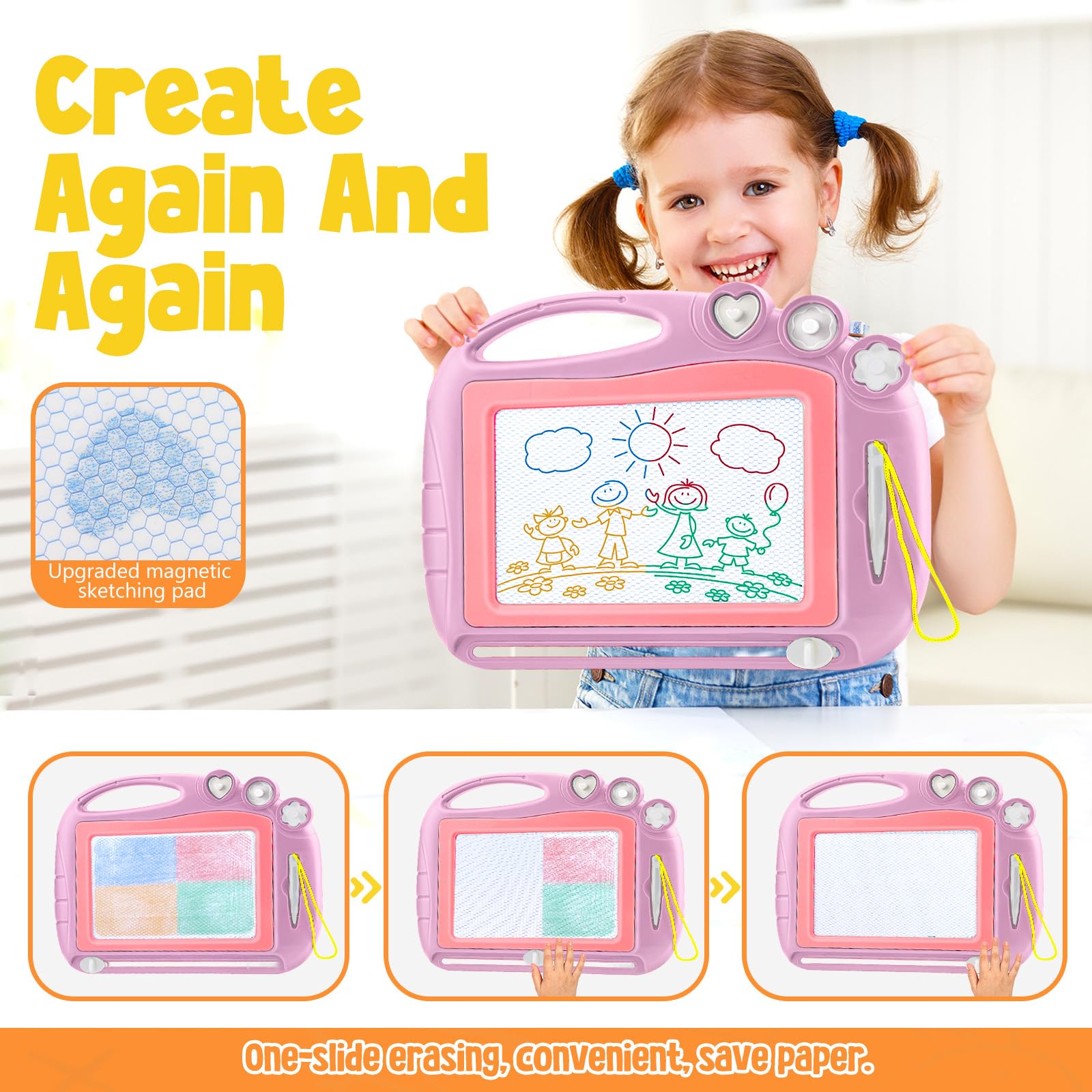 Magnetic Drawing Board, Toddler Toys for Age 1 2 3 Boys Girls, Toddler Drawing Board, Birthday Easter Christmas Halloween Kids Toy Gifts for Boys and Girls