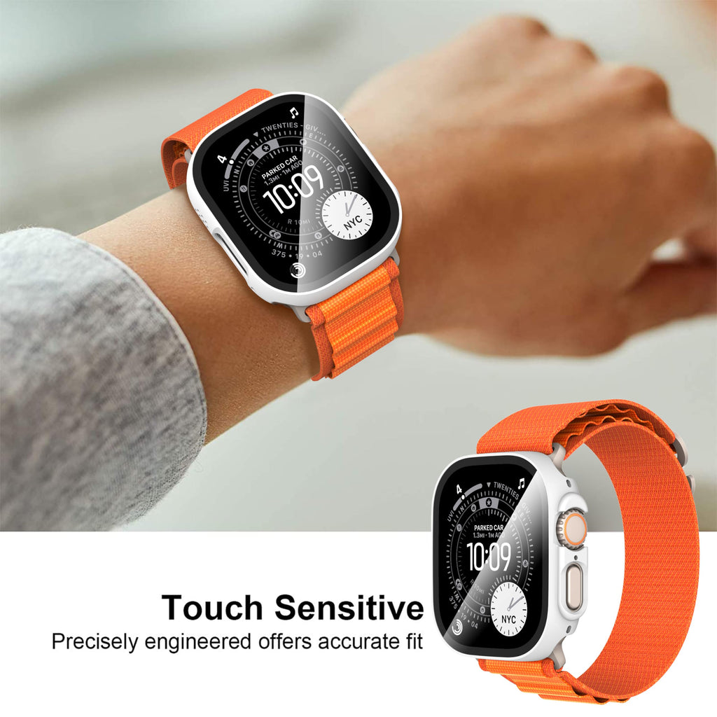 Diruite 2-Pack for Apple Watch Series 3/2/1 38mm Case, Ultra-Thin All-Around Tempered Glass Screen Protector Protection Cover for iWatch 38mm - Black