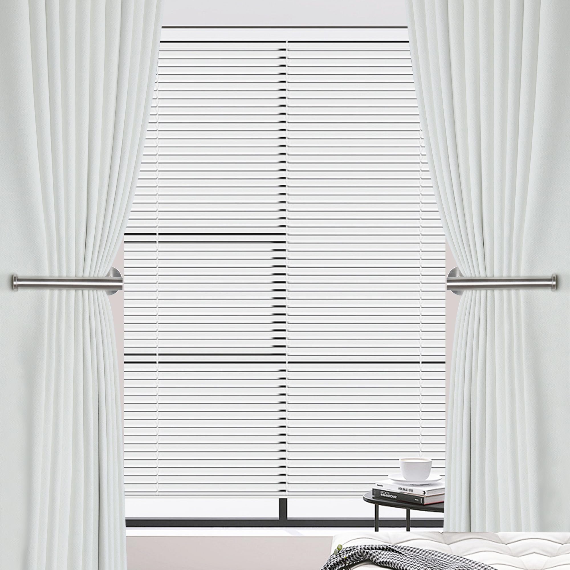 Groleca 2 Pack Adhesive Curtain Holdbacks Curtain Tie Backs Curtain Holdbacks No Drill Curtain Pull Backs Adhesive Curtain Hooks Curtain Holders for Drapes (2, Black)