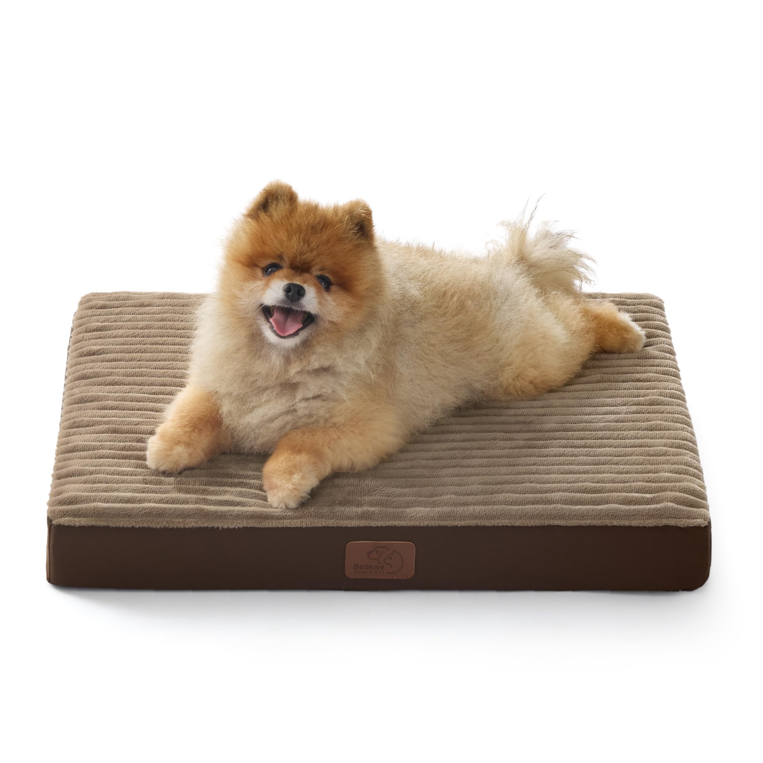 Bedsure ComfyFleece Dog Bed for Small Dogs - Orthopedic Pet Beds with Removable Washable Cover, NOT Waterproof Egg Crate Foam Puppy Mat, Suitable for Pet Up to 20 lbs, 23"x17"x2.8", NOT for Chewers