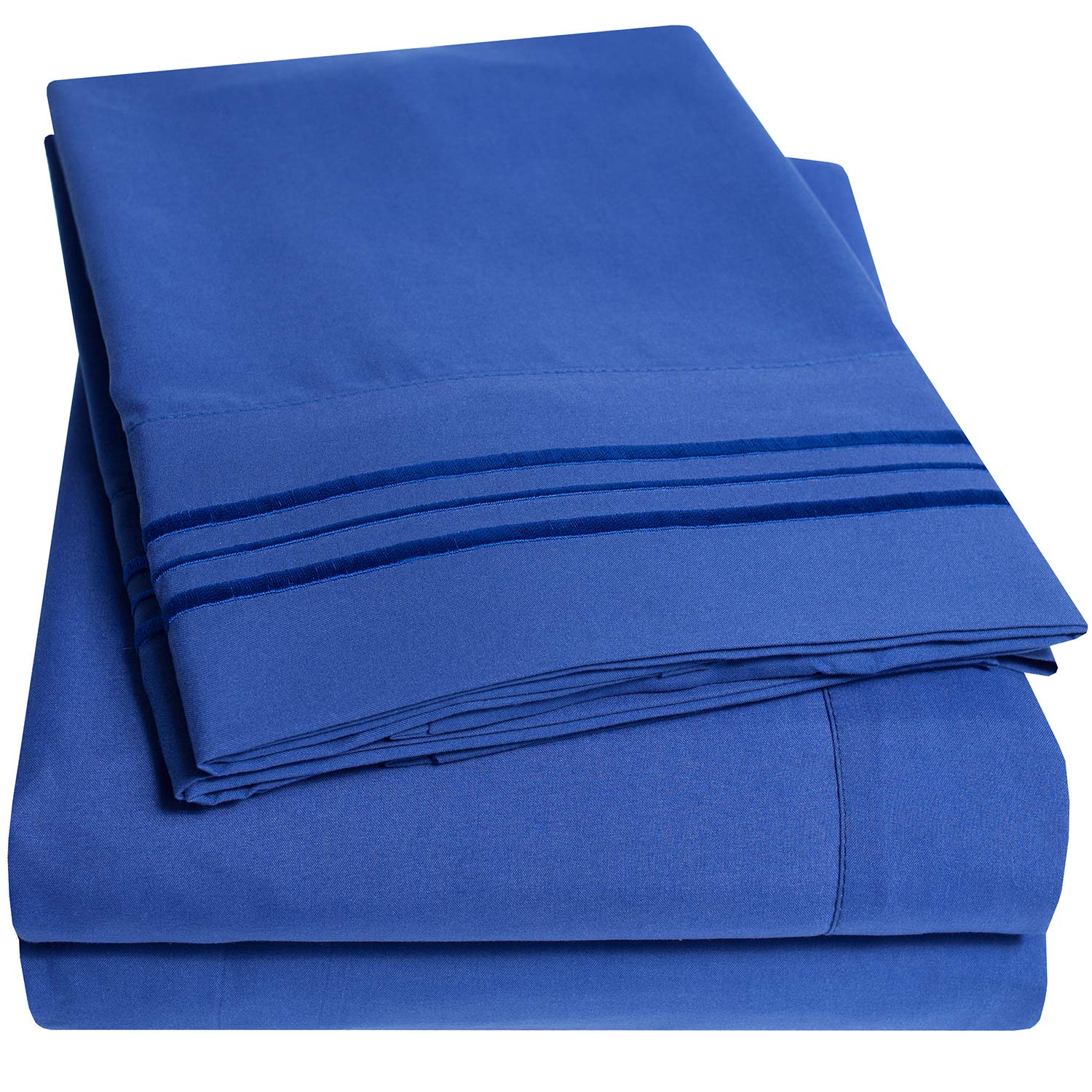 1500 Supreme Collection Extra Deep Pocket Sheets Set - Luxury Soft Bed Sheets, Wrinkle Free, Bedding, Over 40 Colors, 21 inch Extra Deep Pocket, Twin, Black