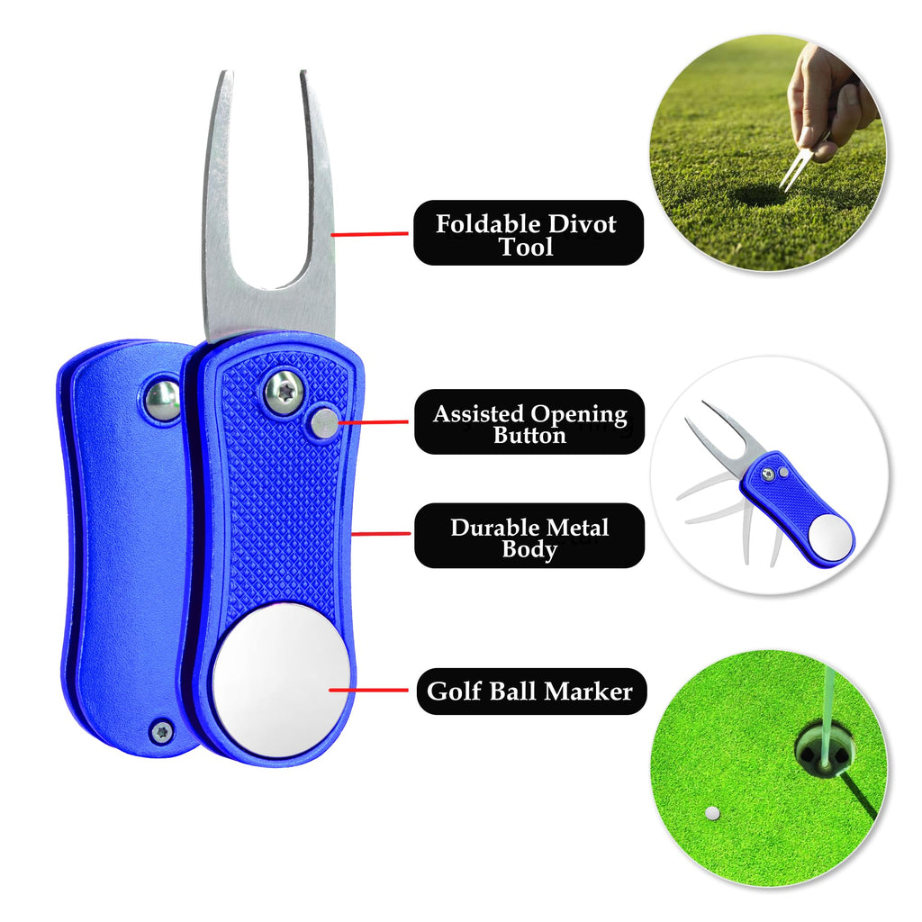 Golf Essentials Kit | Must-Have Accessories – Water Brush, Towel, Club Brush, Ball Marker, Divot Repair Tool, Ball & Tee Holder, Golf Gifts for Men & Women