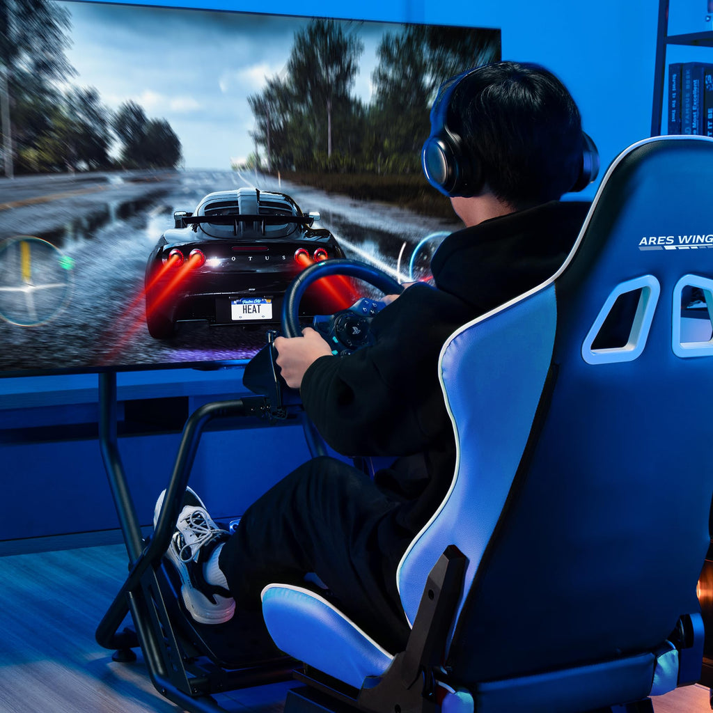 ARES WING Sim Racing Cockpit, Racing Wheel Stand with Seat, Formula and GT Racing Simulator Cockpit Compatible with Fanatec, Thrustmaster, Logitech, Moza Racing Games on PS5, PS4, Xbox and PC