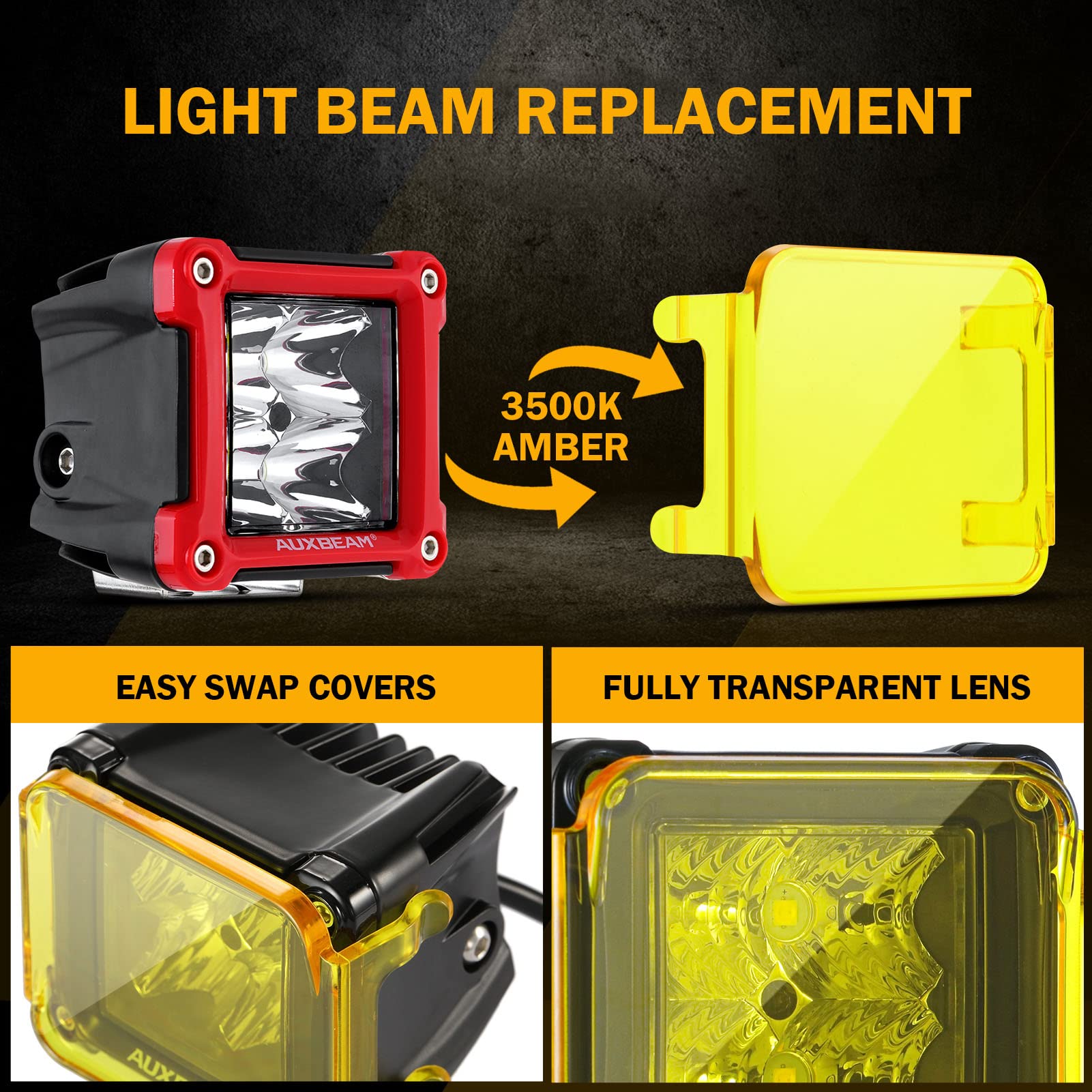 Auxbeam FA Series 3 Inch LED Cubes with DRL 2 Modes Spot Beam Offroad Lights 20W Driving Spotlights A-Pillar Ditch Lights for 4x4 Truck Car ATV Motorcycle, Pair