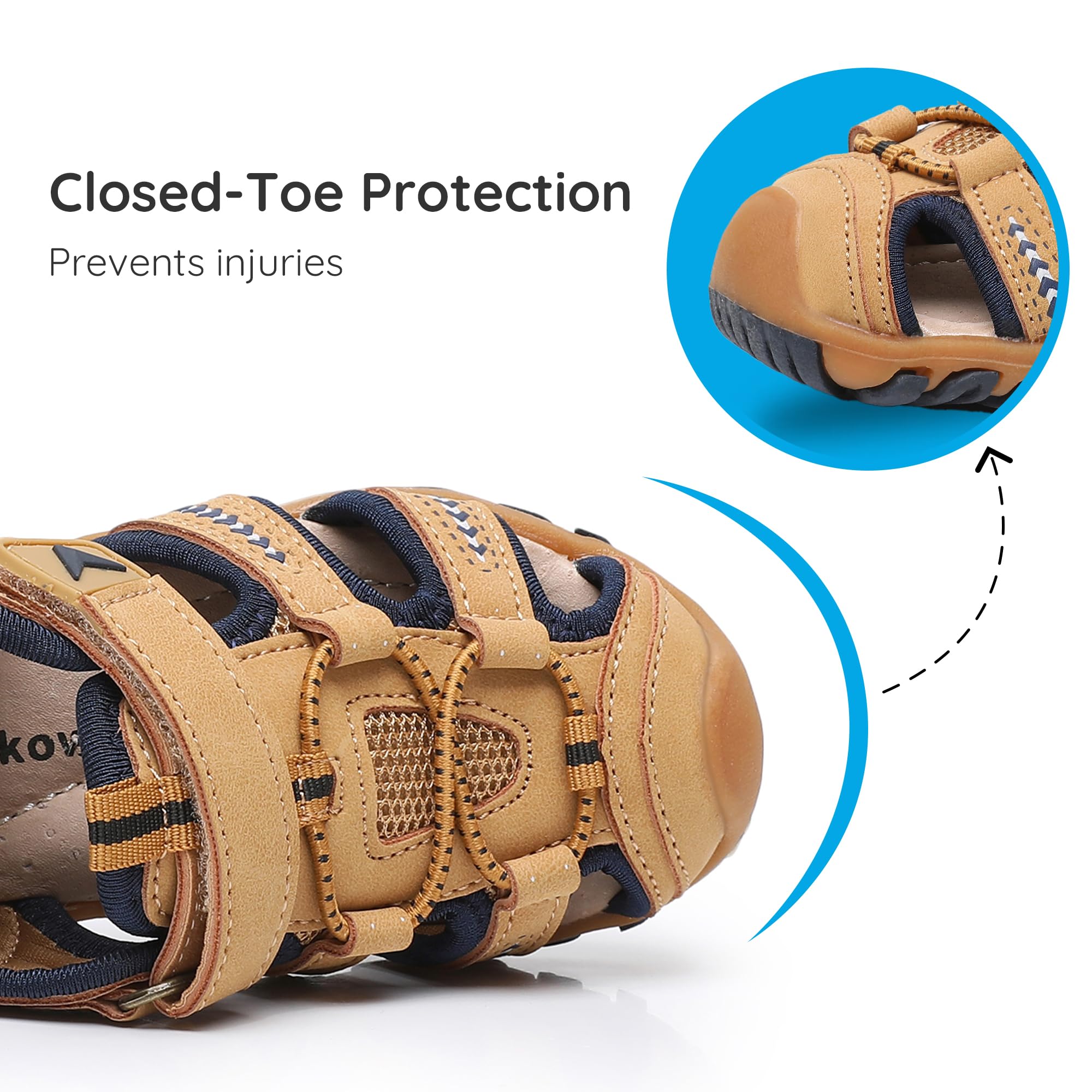 Apakowa Kid's Boy's Girl's Soft Sole Close Toe Sport Beach Sandals (Toddler/Little Kid)