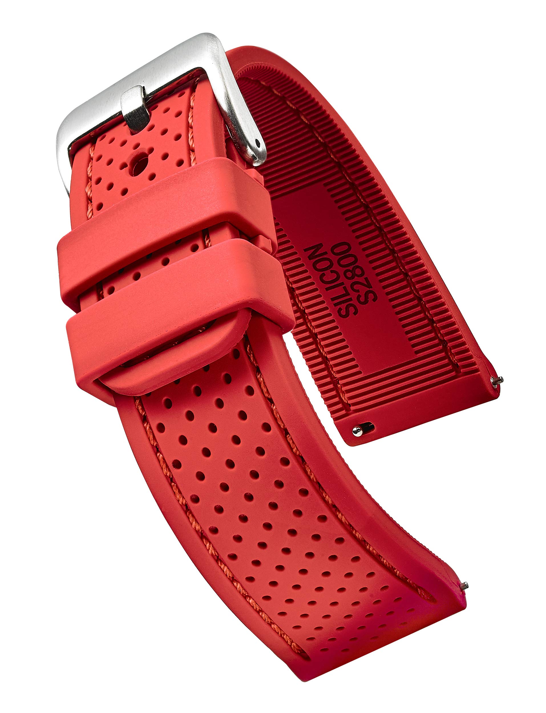 ALPINE Sporty Premium Soft Silicone Adjustable Watch Band - Replacement Rubber Watch Bands for Women & Men - Waterproof Quick Release Watch Straps - Compatible with Regular & Smart Watch Bands