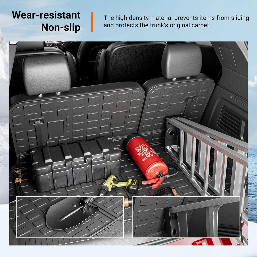 powoq Floor Mat Compatible with 18-24 Chevy Traverse Cargo Mat Replacement for 2018-2024 Chevy Traverse Accessories(Trunk+Backrest+7Seats Floor Mat)