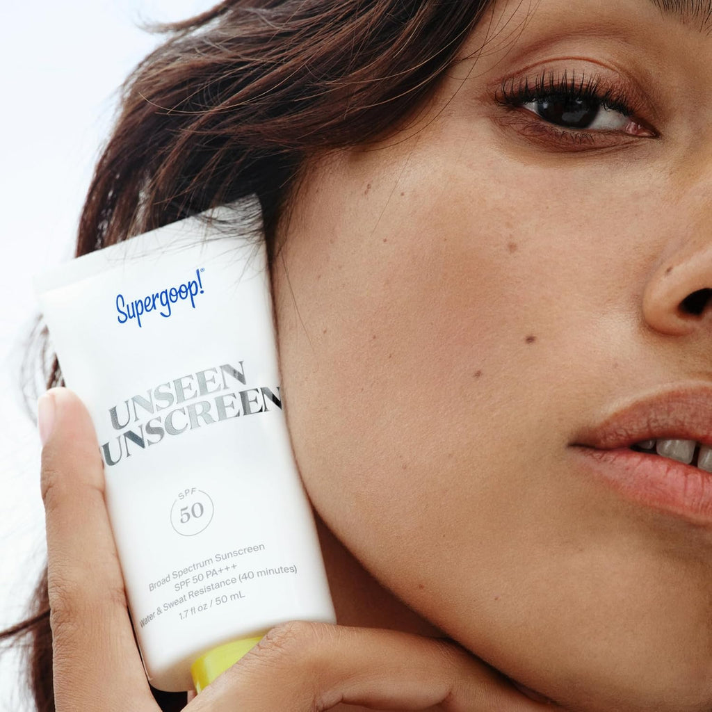 Supergoop! Unseen Sunscreen - SPF 50 - Clear & Invisible Face Sunscreen + Broad Spectrum + Makeup-Gripping Primer - Weightless, Scentless, Oil Free - For All Skin Types & Tones - 2.5 fl oz, 2 Pack