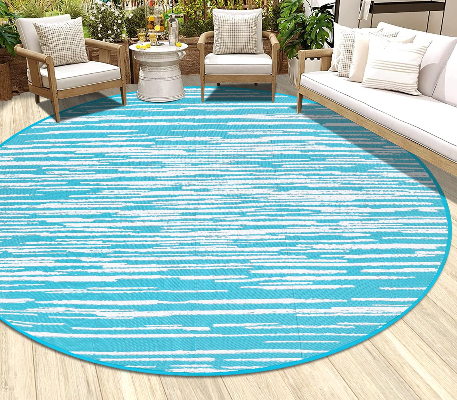 HEBE Checkered Outdoor Rug Waterproof 5x8, Reversible Plastic Straw Rug RV Camping Rug, Indoor Outdoor Patio Mat Clearance, Outside Carpet for Porch,Deck,Camper,Balcony,Backyard,Picnic