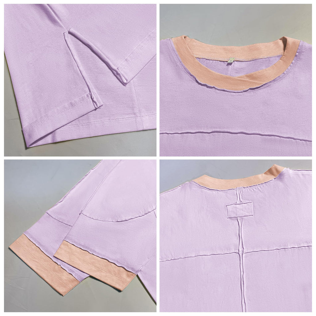 Songling Womens 3/4 Length Sleeve Casual Loose Fit Summer Tee Shirt Basics Cotton t Shirts Trendy Tops