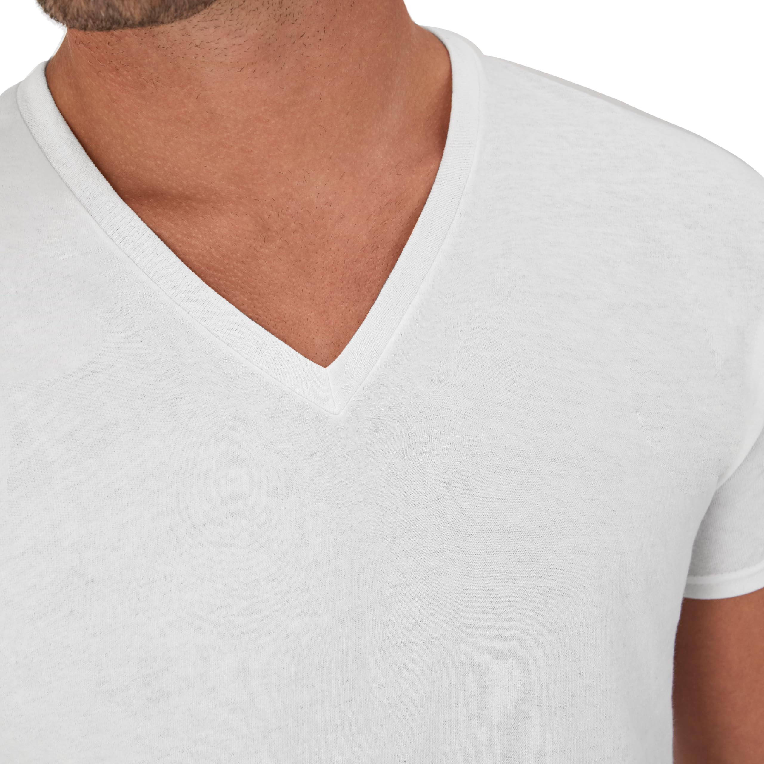 Hanes Men's Undershirts T-Shirt Pack, V-Neck Cotton Tees for Men, Moisture-Wicking, Odor Control, White Multi-Pack