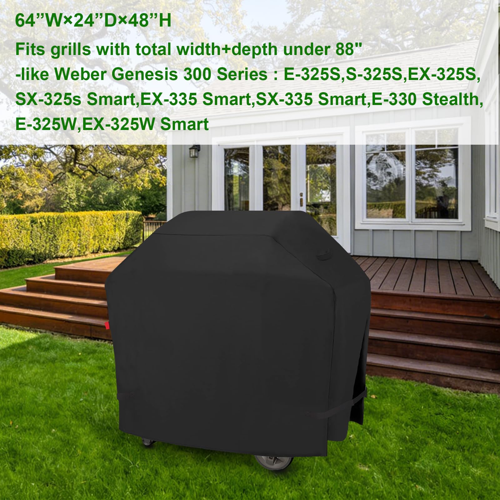Outdoor Waterproof Small Grill Cover Fits for Weber Spirit 210 Series(E 210,S 210,E 215), Charbroil, Kenmore Grills, Heavy Duty 2 Burner BBQ Cover 30",Compared to Weber 7105
