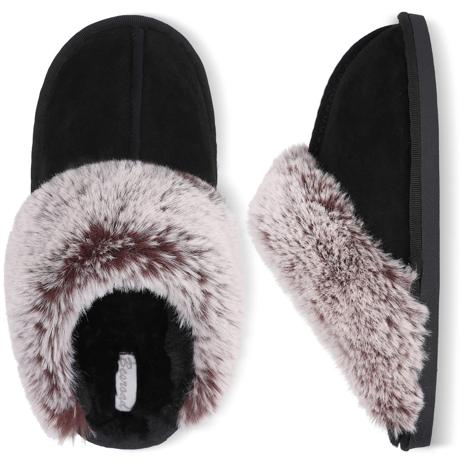 Besroad Winter Fuzzy House Slippers Sandals Plush Faux Fur Fluffy Flats Slippers Warm Slide Shoes for Women