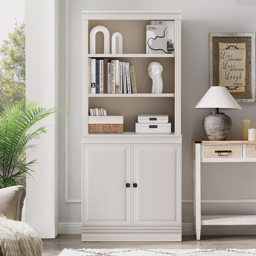 JAHRSTIM Halston Bookshelf, 5-Tier Tall Deep Storage Shelf, Adjustable Open Shelving Unit Closet Organizer and Storage for Living Room Home Office Bedroom, Modular Deep Bookcase Bookshelves