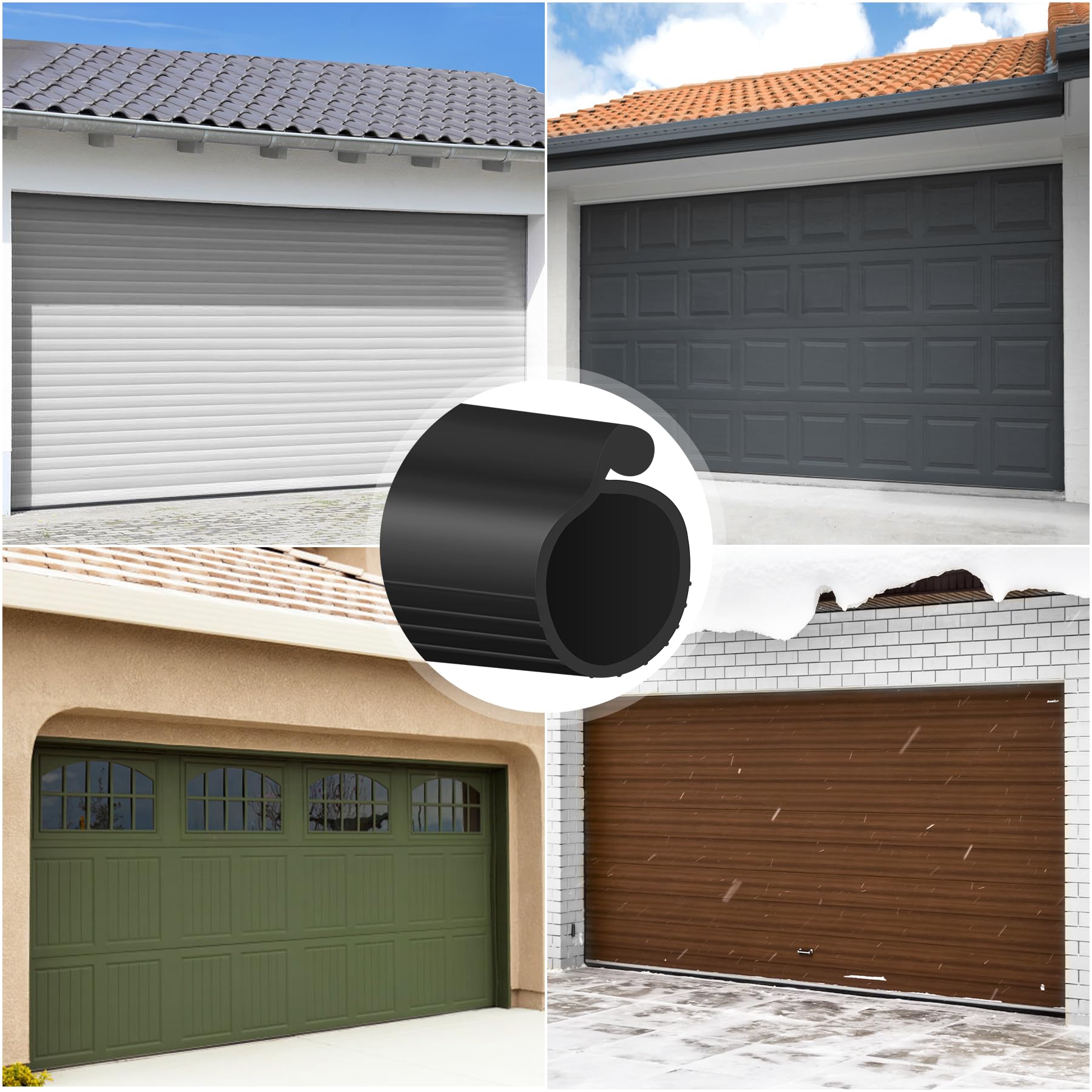 ToLanbbt 8.2FT Garage Door Seals Bottom Rubber 0.19" P Bulb Bottom Weather Seal, Weatherproof Replacement Weather Stripping Compatible with Overhead Door (8.2 FT, Gray)