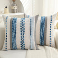 Boho Pillow Covers 18x18 Set of 2 for Couch-Modern Farmhouse Sofa Decorative Throw Pillow Covers Textured Chenille Cushion Covers Outdoor Netural Bohemian Pillow Cases Square