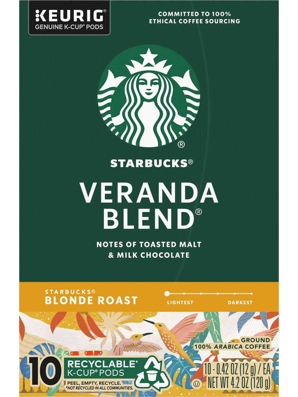 Starbucks K-Cup Coffee Pods, Starbucks Blonde Espresso Roast Hot or Iced Coffee, 22 Keurig Pods