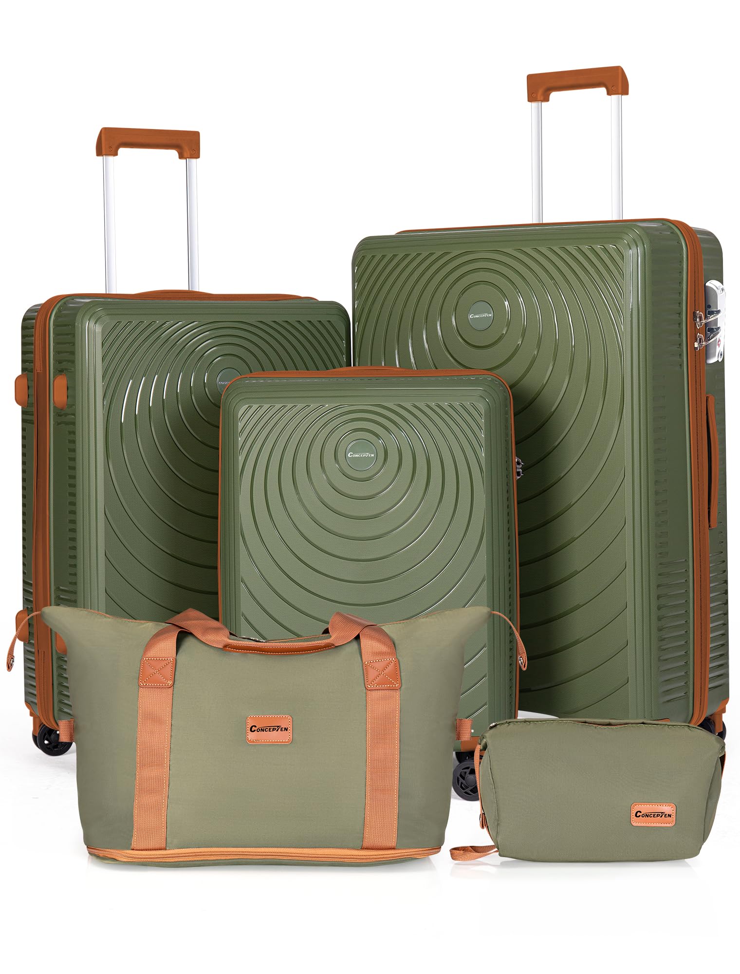 CONCEPTEN Luggage Sets,Suitcases with Wheels, Hardshell Suitcase Set, PP Carry on Luggage Set with TSA Lock, Travel Luggage (Black, Bag Type)