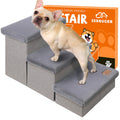 Zerbuger Dog Stairs with Condo 15" H, 2-Step Wider Dog Steps for Small/Medium/Large Old Dogs Cats, Folding Sturdy Storage Pet Stairs Climbing Bed Couch, Ramp for Car Hold Up to 150 lbs, Beige
