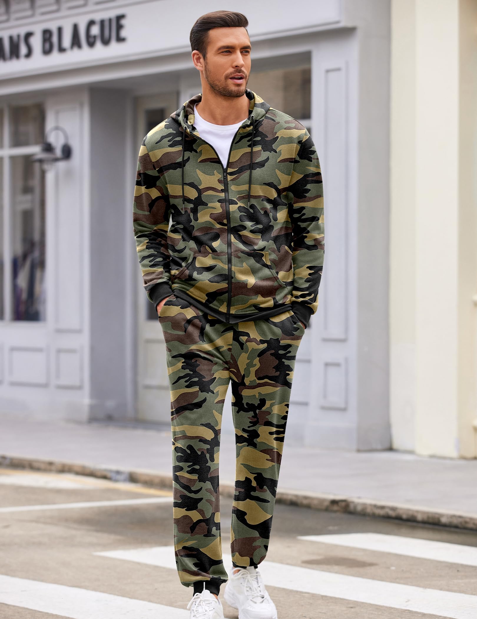 COOFANDY Sweatsuits for Men 2 Piece tracksuit Sets Full Zip Hoodie Sweatpants for Men Casual Sports Jogging Suits S-4XL