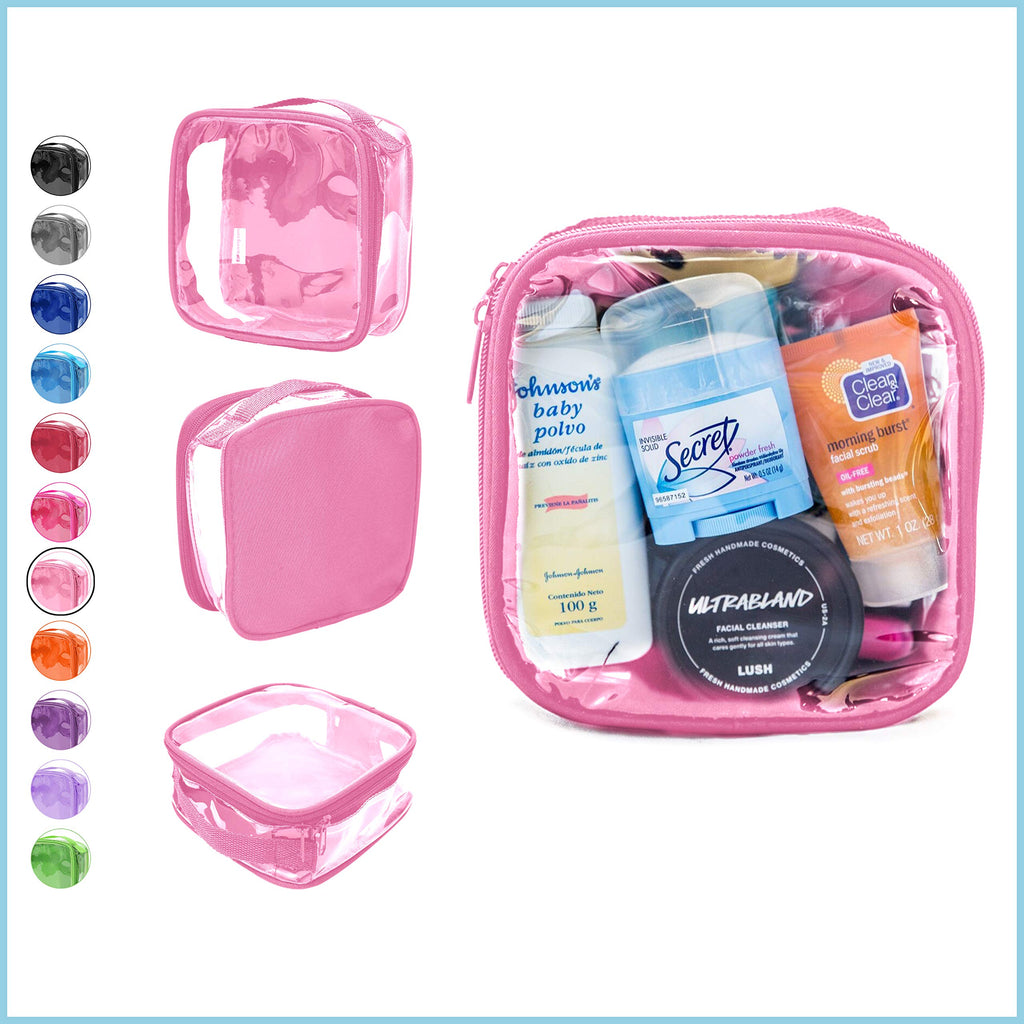 EzPacking Clear TSA Approved 3-1-1 Travel Toiletry Bag for Carry On/Quart Size Transparent Liquids Pouch for Airport Security/Reusable See Through Vinyl & PVC Plastic Organizer Men Women (Black)