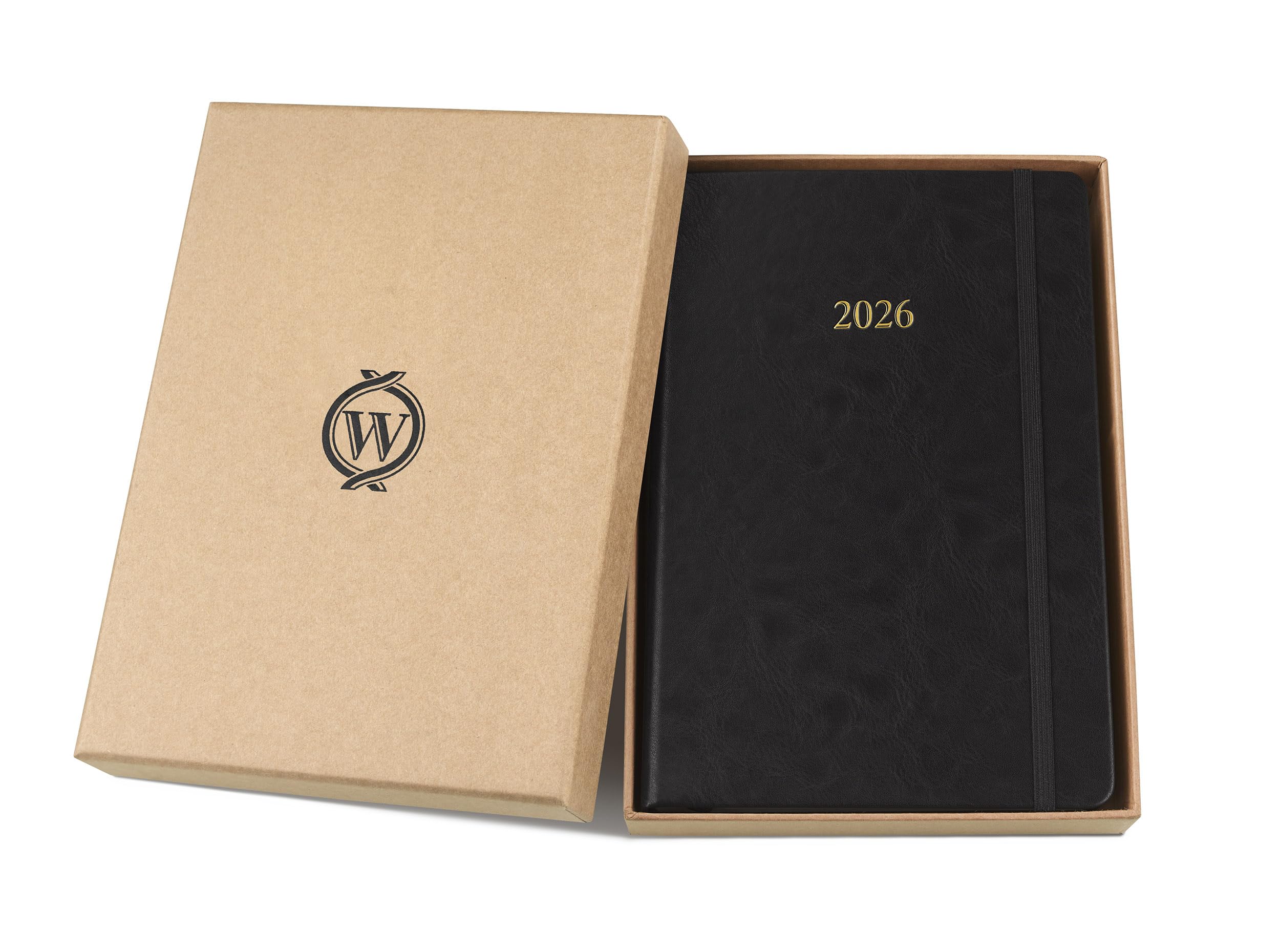 Wykeham's Executive 2026 Daily Journal Planner – US Public Holidays & Format – Customization Available (Brown, 6" x 4.5")