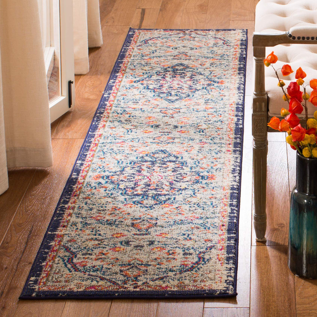 SAFAVIEH Madison Collection Accent Rug - 2'2" x 4', Beige & Black, Medallion Distressed Design, Non-Shedding & Easy Care, Ideal for High Traffic Areas in Entryway, Living Room, Bedroom (MAD447B)
