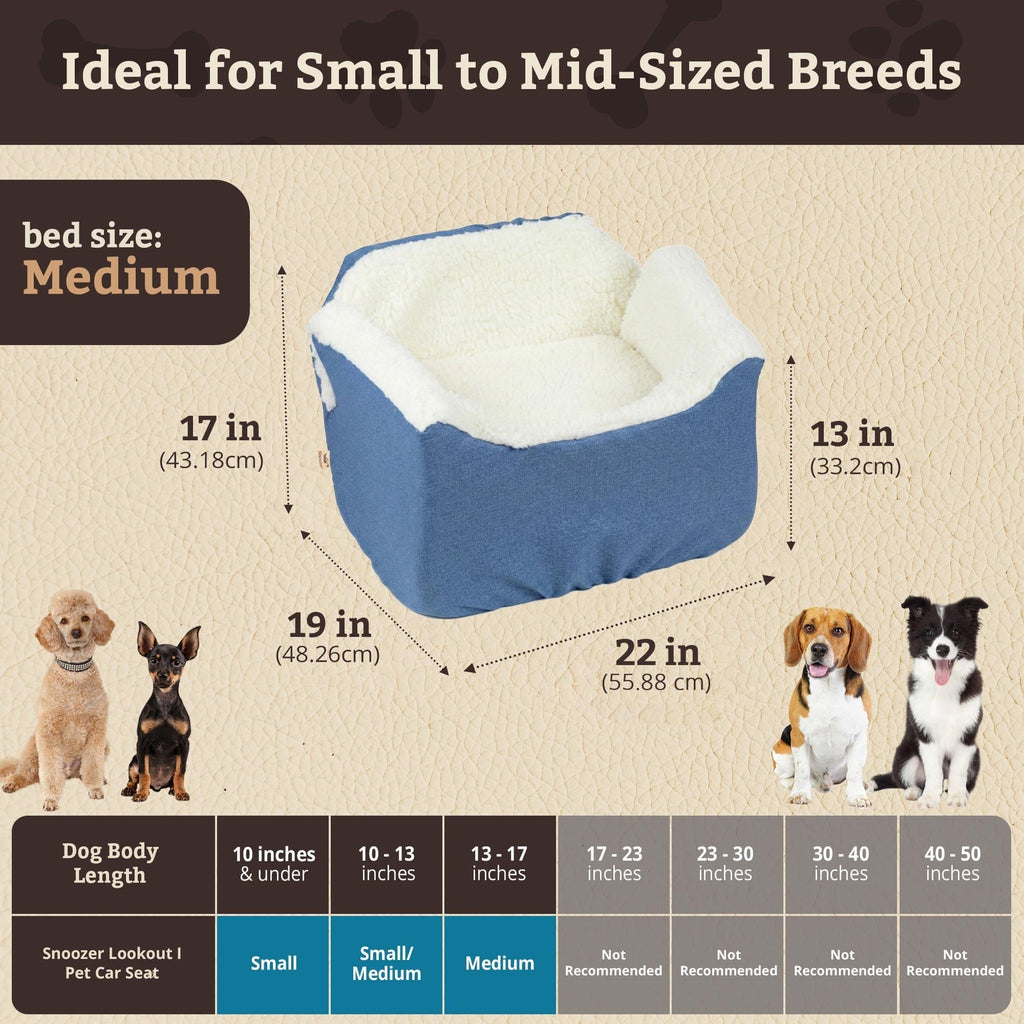 SNOOZER PET Products Lookout 1 Dog CAR SEAT, Birch Diamond, Small
