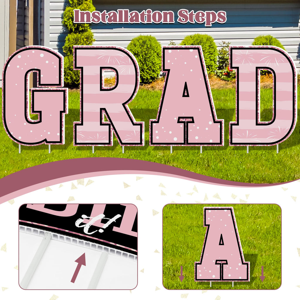 HOVACY 20 PCS Black Gold Graduation Yard Signs Class of 2026 | Black Gold 20 PCS, 40 Stakes, 11.57 x 16.14 in, Corrugated Plastic, Waterproof, Congrats Grad Sign, Graduation Sign