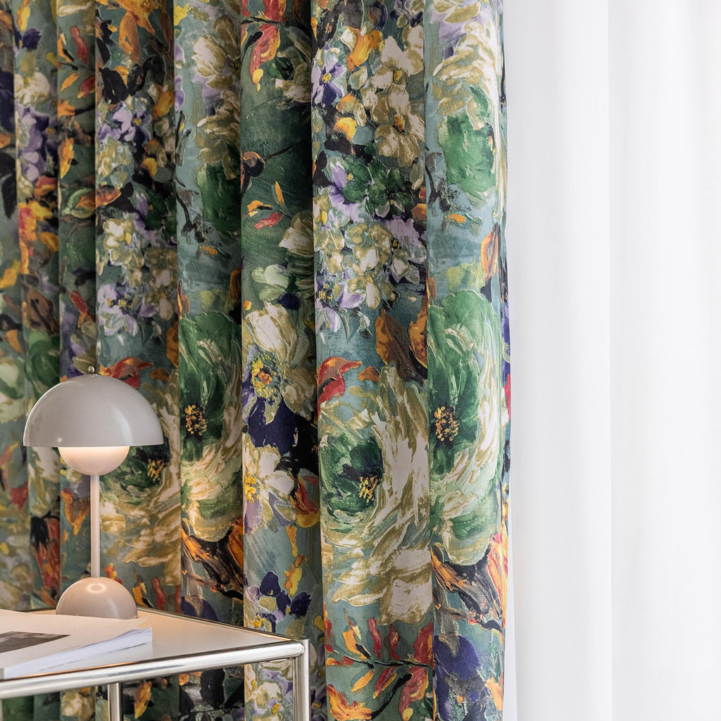SUOUO Brown Floral Blackout Curtains for Bedroom Patterned Leaf 84 inches Long Room Darkening Window Drapes for Living Room 2 Panels