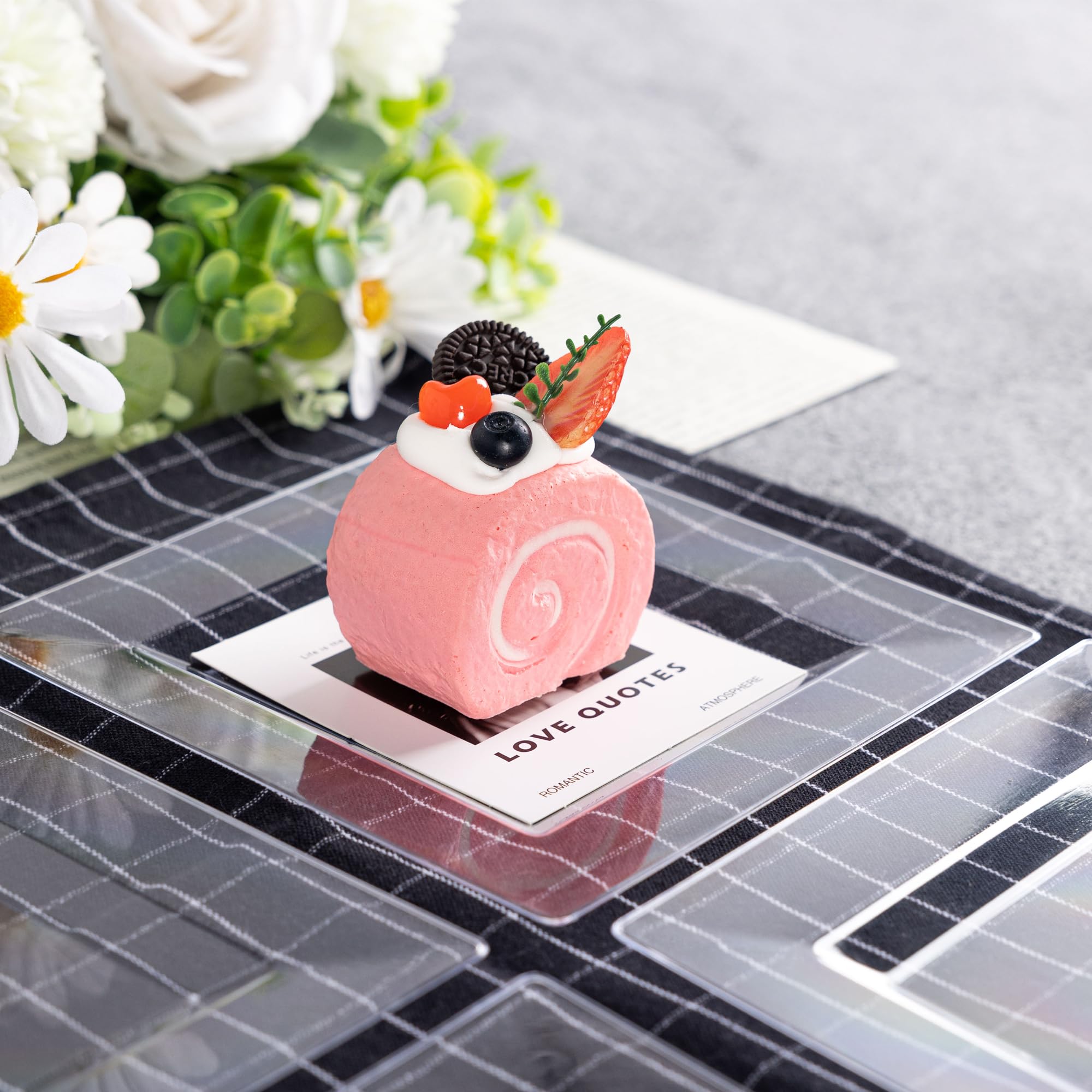 100 Pack Black Plastic Square Dessert Plates, 6.5" Disposable Salad Plates Heavy Duty Plates for Party, Wedding, Christmas, Easter