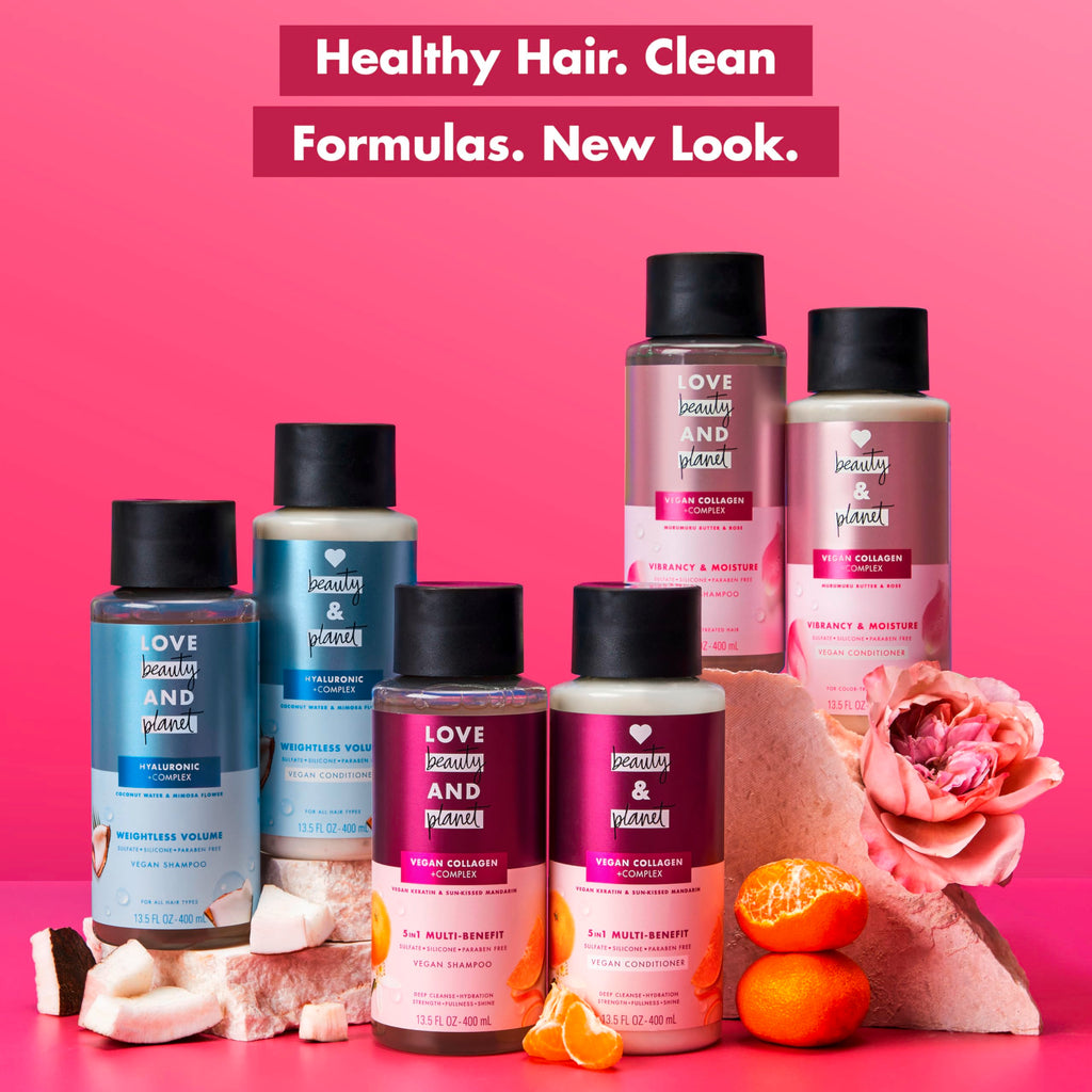 Love Beauty and Planet Weightless Volume Shampoo with Hylauronic acid Coconut Water & Mimosa Flower for Thin and Fine Hair 13.5 oz