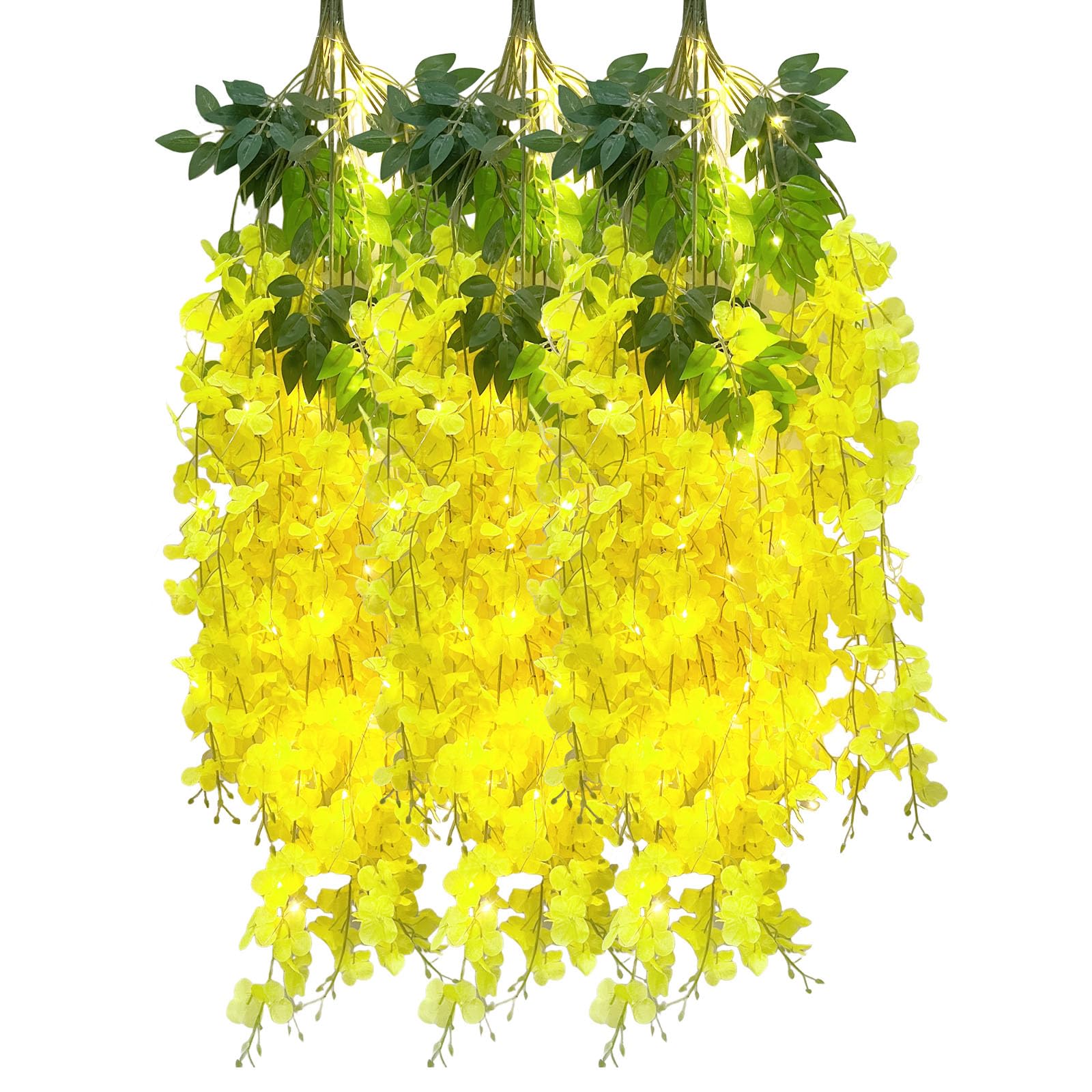 5 Pack Pink Wisteria Hanging Flowers Garland, 3.77 Feet Artificial Flower Vines, Fake Wisteria, Artificial Vines Hanging Garland for Backdrop Outdoor Yard Garden Decor