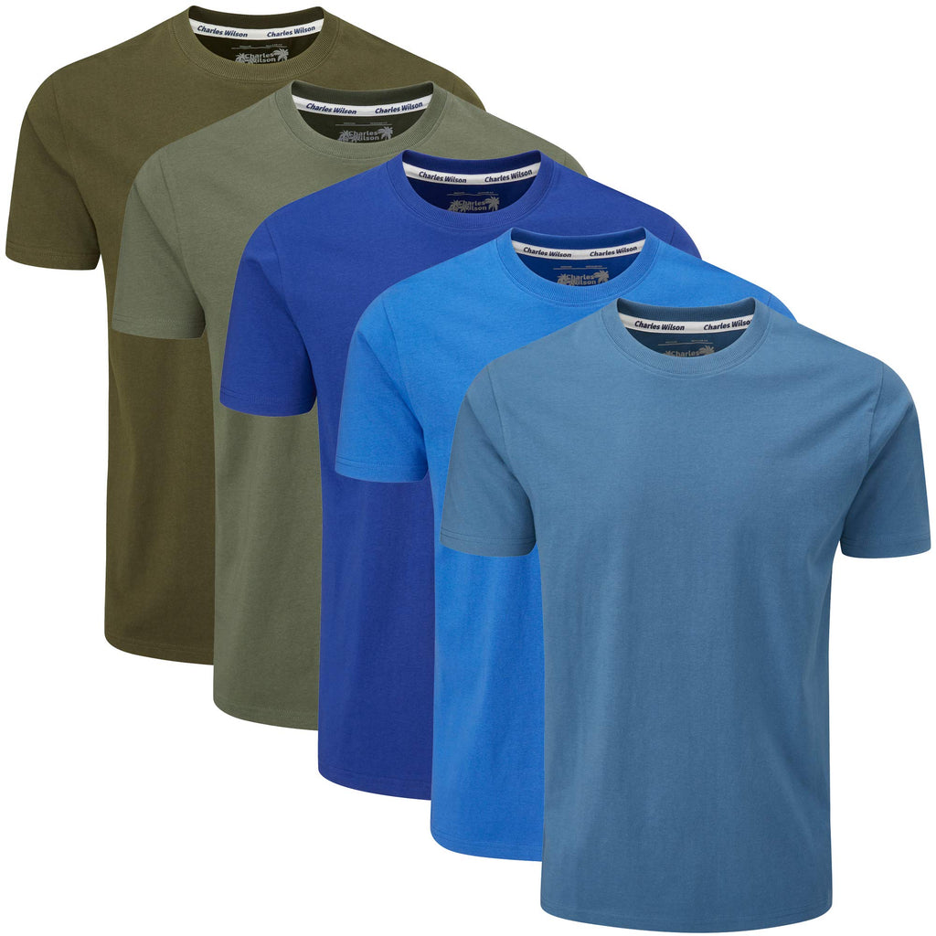 Charles Wilson Men's 5 Pack Crew Neck T-Shirt