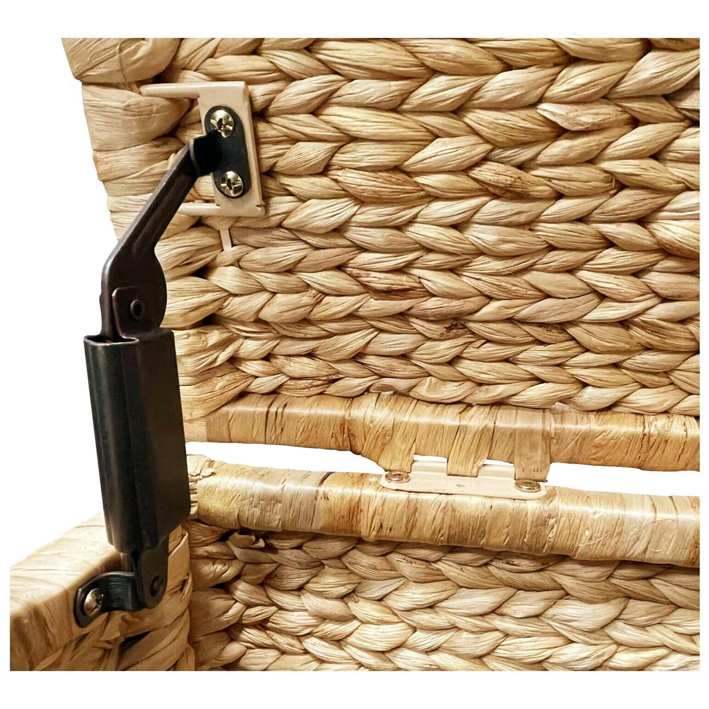 eHemco Heavy-duty Water Hyacinth Wicker Storage Trunk with Metal Frame, 30 by 17.5 by 17.5 Inches, Brown Wash