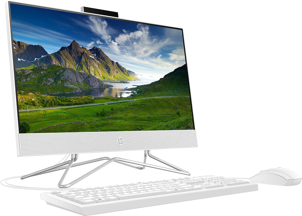 HP 2022 All-in-One Desktop, 21.5" FHD Display, Intel Celeron J4025 Processor, 8GB RAM, 256GB PCIe SSD, Webcam, HDMI, RJ-45, Wired Keyboard&Mouse, WiFi, Windows 11 Home, White