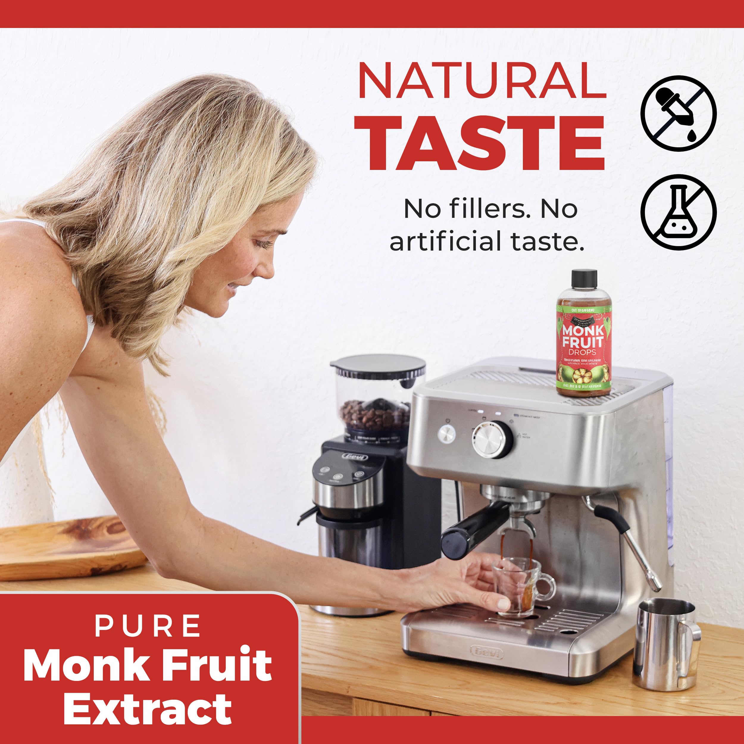 Monk Fruit Extract (6 Drops = 1 Tsp of Sugar) Zero Calories, Non-GMO, No Fillers - Liquid Monk Fruit Sweetener No Erythritol by Transparency Foods NEW FORMULA (1.7oz, 167 servings)