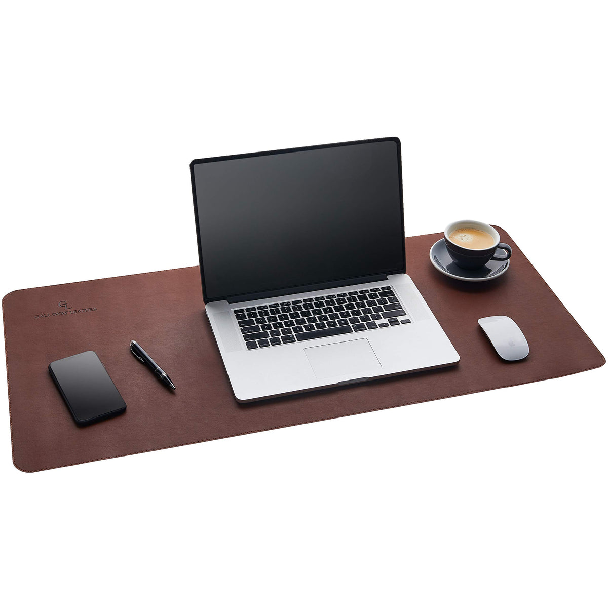 Gallaway Leather Desk Mat,Desk Writing Pad - Office Desk Pad, Medium 24" x 14" Black, Desk Mats on Top of Desks, Gift Ready Elegant Computer Desk Mat Desk Cover Desk Pad Protector PU Leather