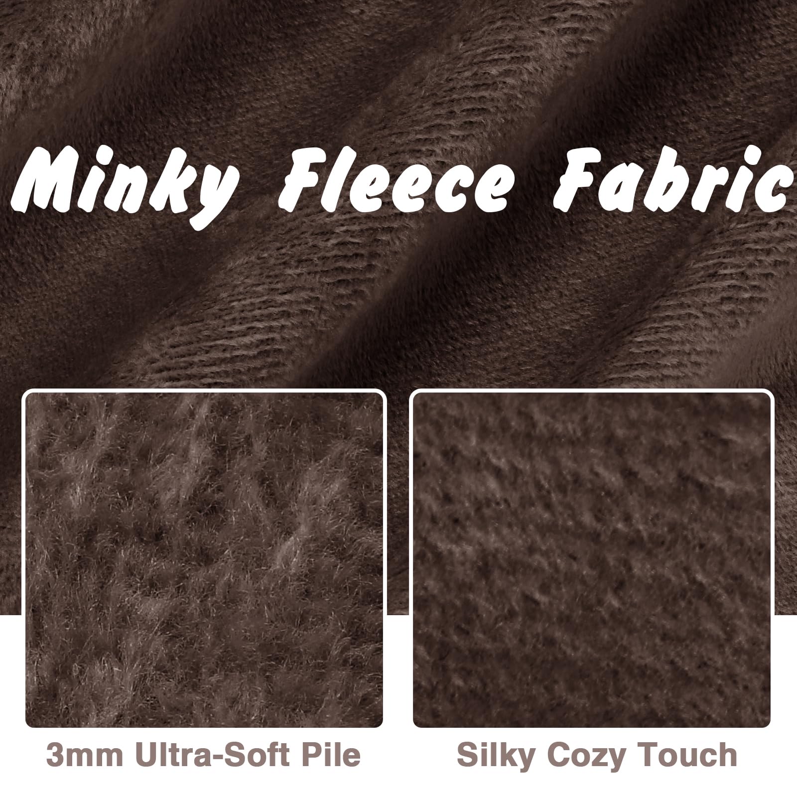 Entisn Minky Fabric by The Yard, 1 Yard x 60 Inch Wide Pre-Cut Fleece Fabric Beige Cuddle Minky, Solid Soft Plush for Blanket, Pillow Cover, Scarf, Sewing