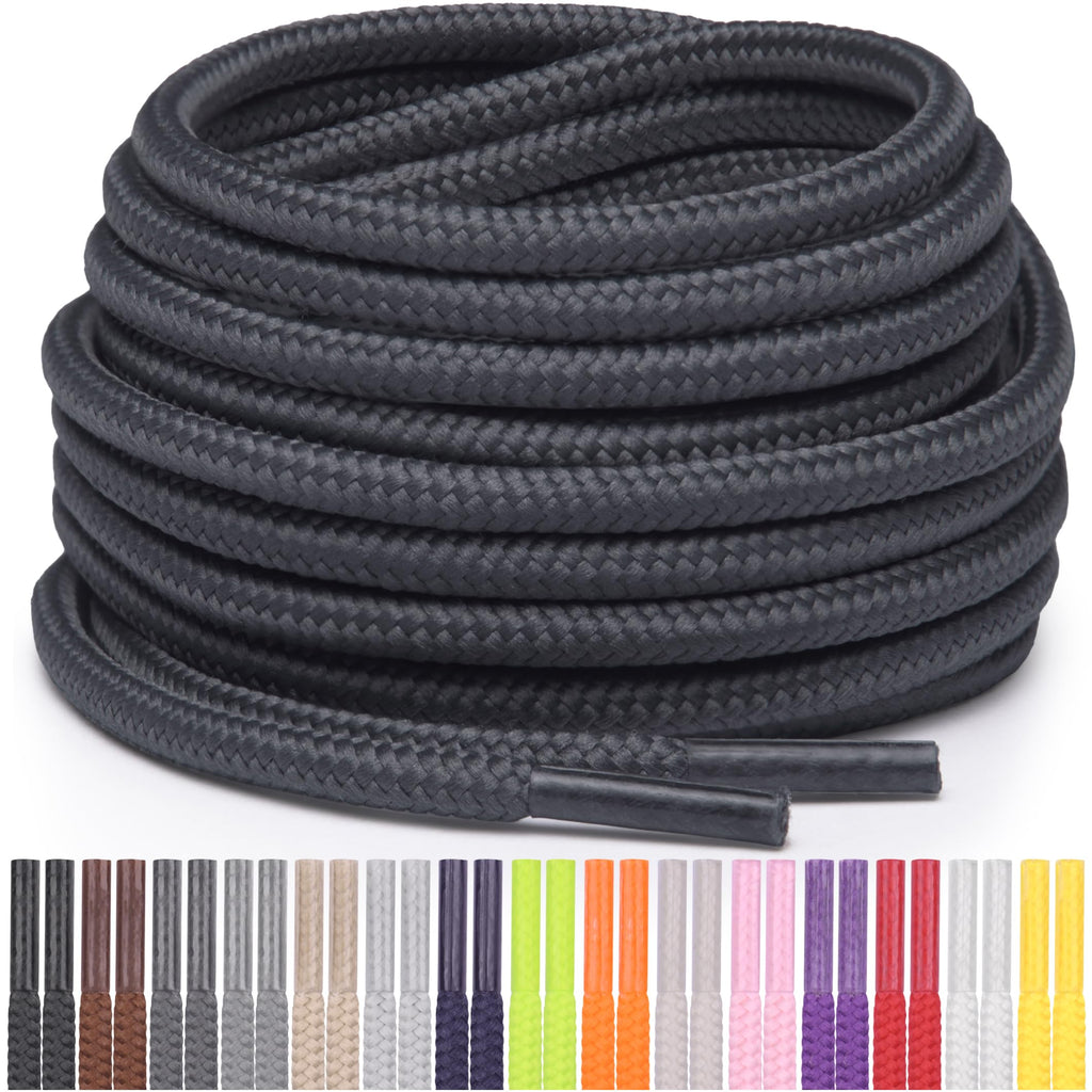 Miscly Round Shoelaces [1 Pair] 5/32″ Thick - For Shoes, Sneakers & Boots