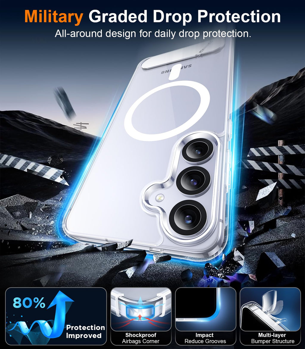 for Samsung Galaxy Z Fold 8 Case,[Compatible with MagSafe][Built-in HD Screen Protector & Kickstand][Hinge Protection]Translucent Matte Full-Body Shockproof Phone Case for Galaxy Z Fold 8,Black