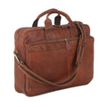 Leather briefcase 18 Inch Laptop Messenger Bags for Men and Women Best Office briefcase Satchel Bag (Black)