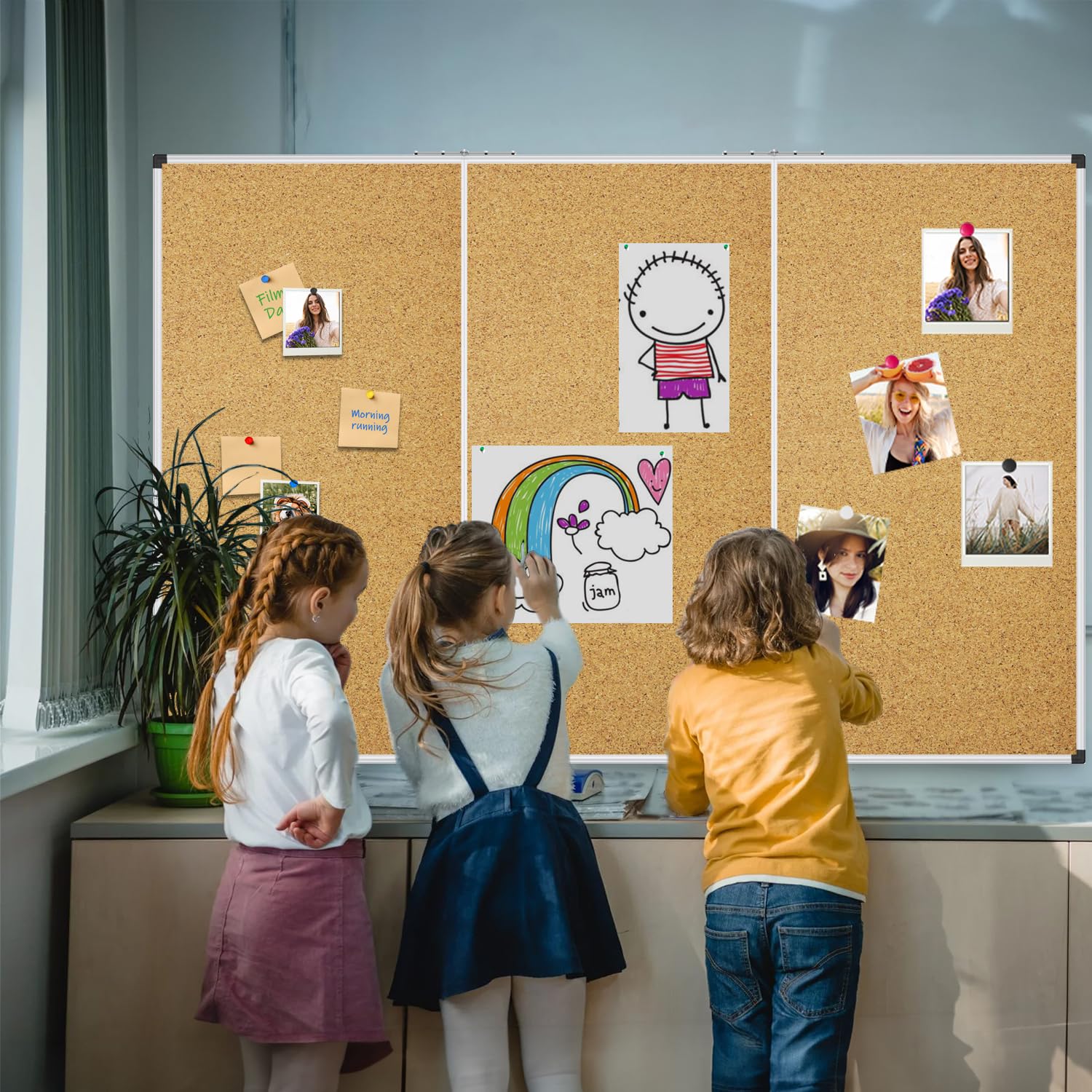 XBoard 24 x 18 Inch Wall-Mounted Office Cork Board, Notice Bulletin Board with Aluminum Frame