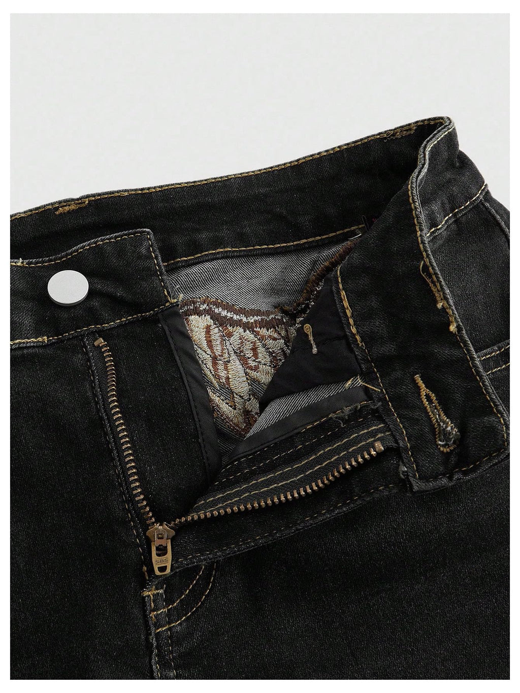 MakeMeChic Women's Bell Bottom Jeans Stretchy Flared Jeans Embroidered Y2K High Waist Denim Pants