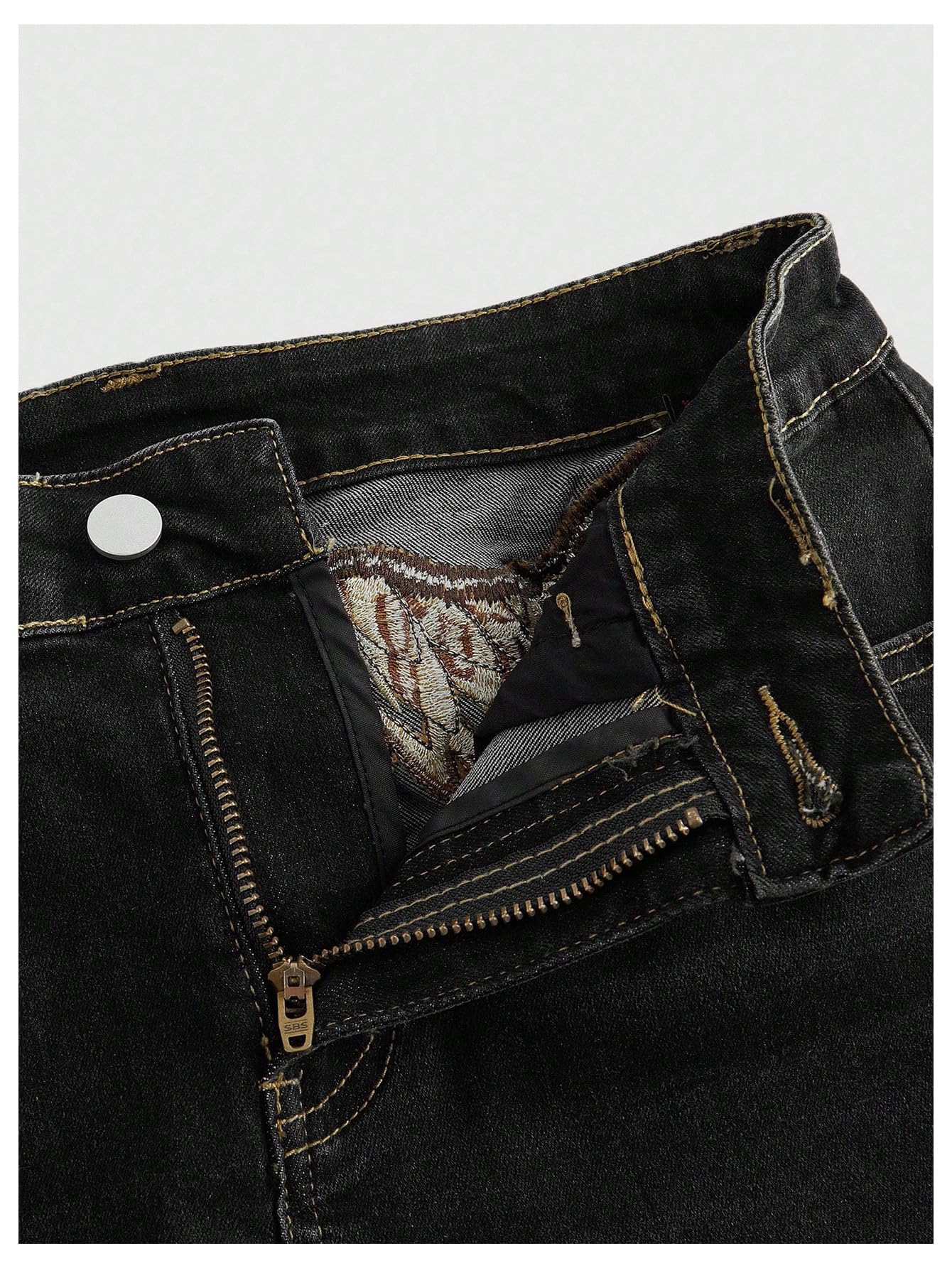 MakeMeChic Women's Bell Bottom Jeans Stretchy Flared Jeans Embroidered Y2K High Waist Denim Pants