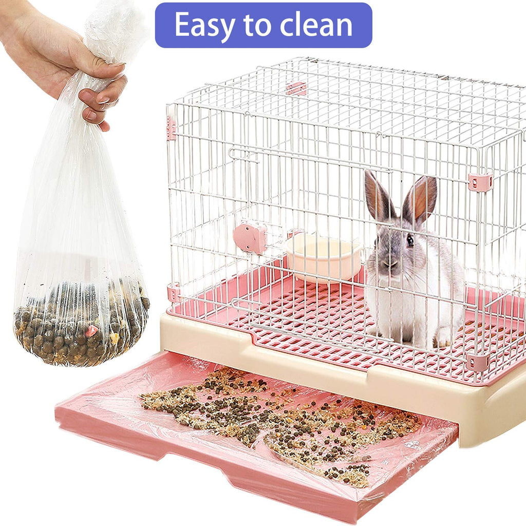 30 pcs Disposable Cage Liners, Clear Plastic Rabbit Cage Liner Bag, Universal Toilet Film for Bunny, Hamster, Totoro, Hedgehog, Guinea Pig and Small Animals(30pcs, 47in)