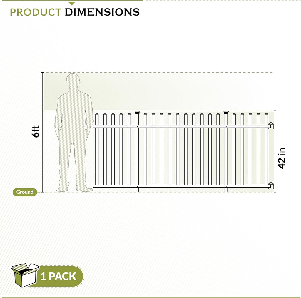 3.5ft H x 7.6ft W (1 Panel) Freestanding Zippity Lightweight Portable Fence Kit, White Vinyl Picket Panel, Portable Outdoor & Indoor Barrier for Temporary Events, Easy Install for Backyard ZP19026